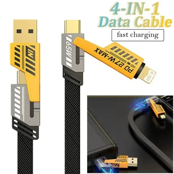 4-in-1 Fast PD Charging Cable – iPhone, Type-C, iPad, Samsung & MacBook - AMZ Store