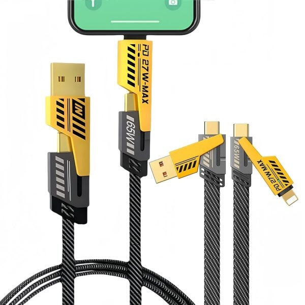 4-in-1 Fast PD Charging Cable – iPhone, Type-C, iPad, Samsung & MacBook 4 IN 1 Charging Cable AL Mustafa