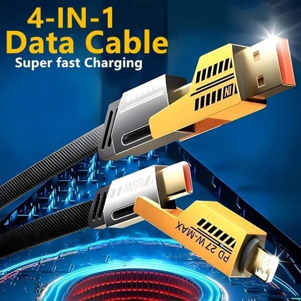 4-in-1 Fast PD Charging Cable – iPhone, Type-C, iPad, Samsung & MacBook - AMZ Store