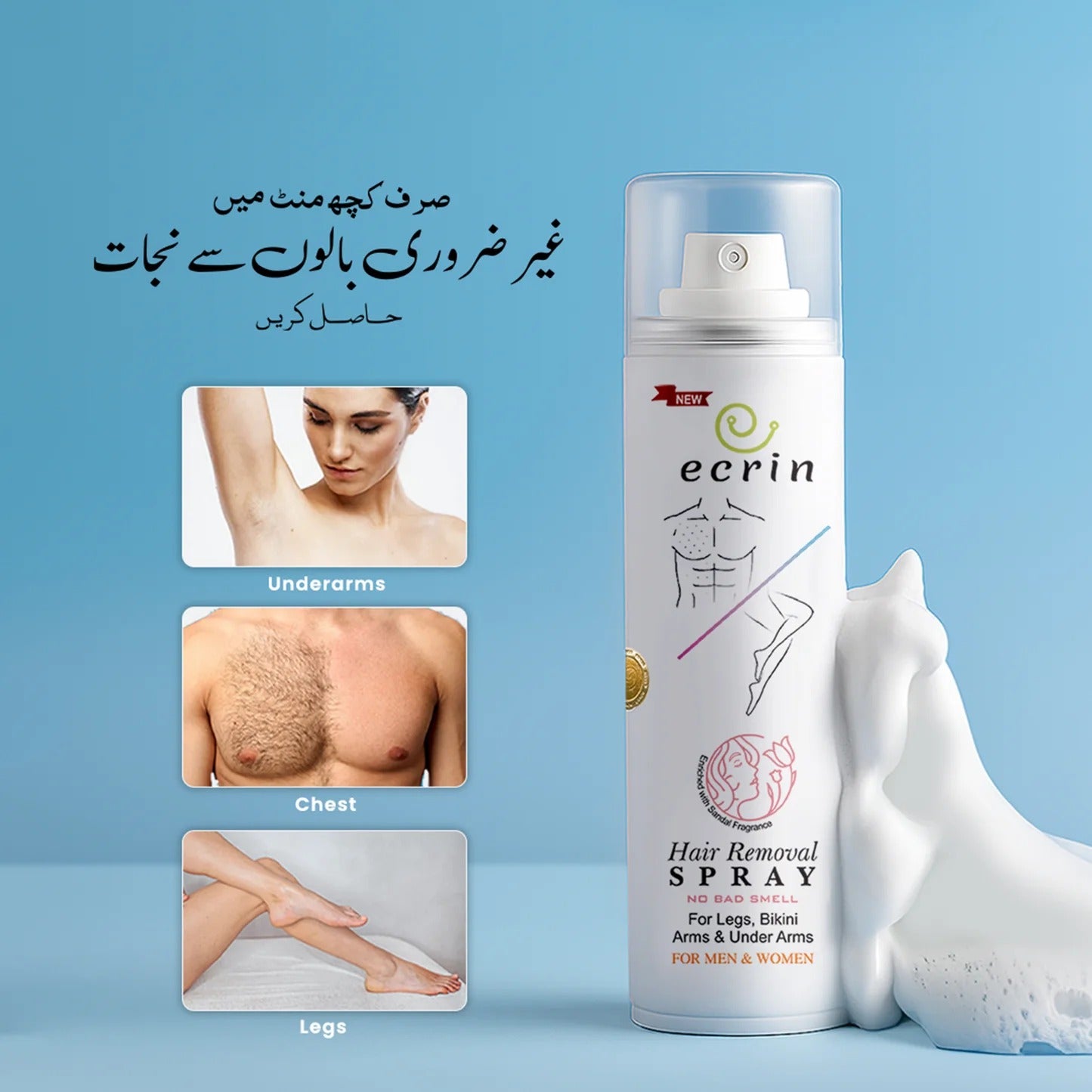Ecrin Hair Removal Foam – Smooth Skin in Minutes! (200ml) - AMZ Store