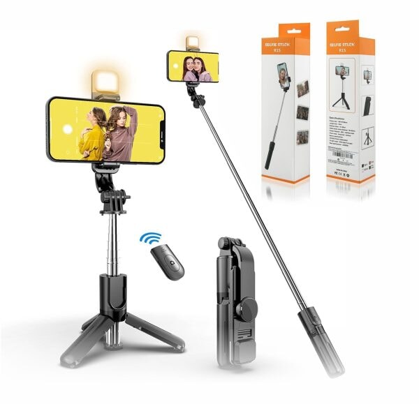 R1s Selfie Stick Tripod – Wireless Remote & Built-In Light Selfie Stick AL Mustafa