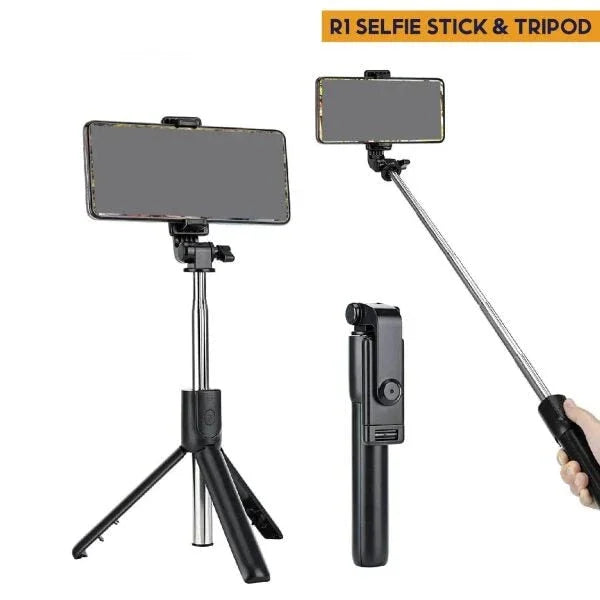 R1s Selfie Stick Tripod – Wireless Remote & Built-In Light - AMZ Store