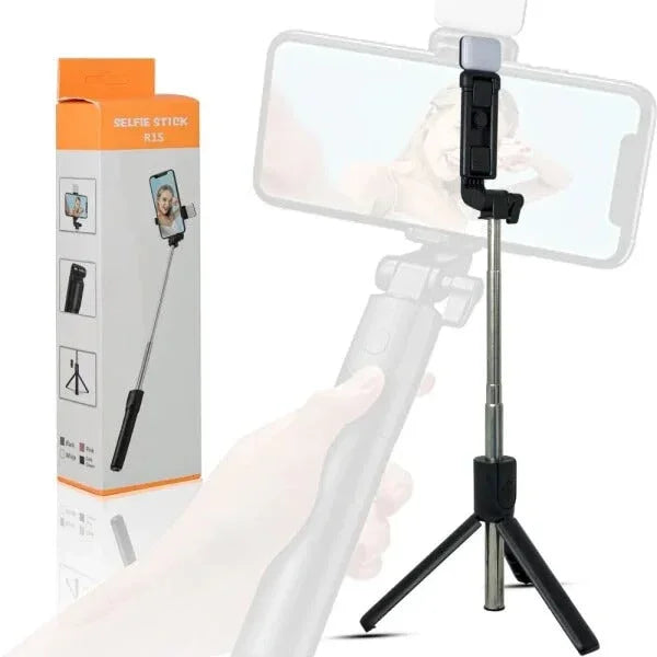 R1s Selfie Stick Tripod – Wireless Remote & Built-In Light - AMZ Store