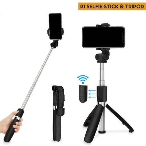 R1s Selfie Stick Tripod – Wireless Remote & Built-In Light Selfie Stick AL Mustafa