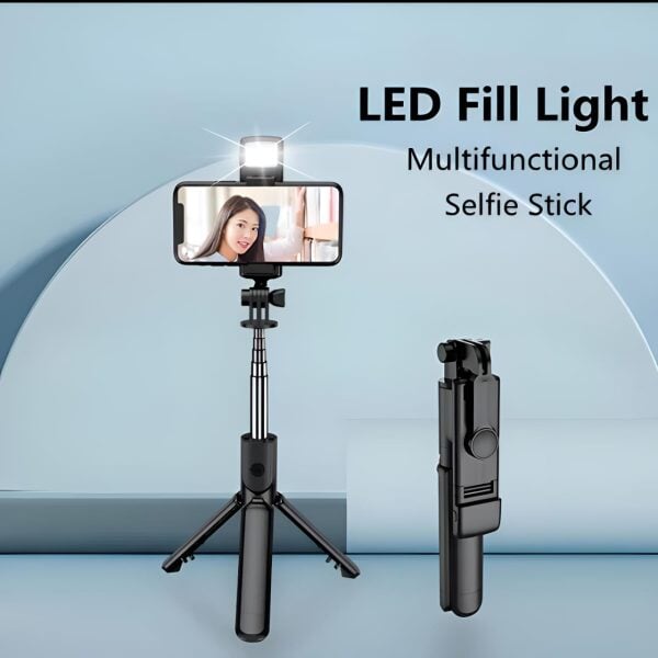 R1s Selfie Stick Tripod – Wireless Remote & Built-In Light Selfie Stick AL Mustafa