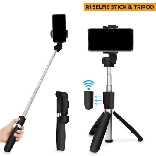 R1s Selfie Stick Tripod – Wireless Remote & Built-In Light Selfie Stick AL Mustafa 