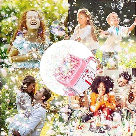 Ultimate Bazooka Bubble Gun creating big bubbles, kids and families playing outdoors